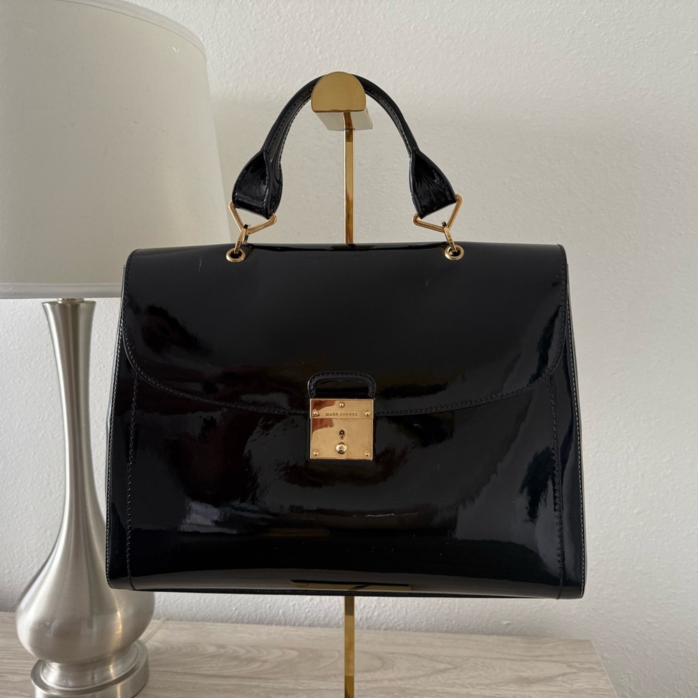 Marc Jacobs 1984 Satchel Black Patent Leather + Strap & Key